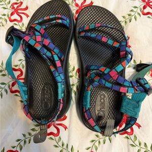 Chaco Kids Teal and Black Sandals